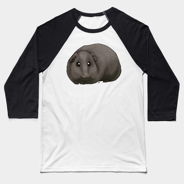 Small Mammal - American Guinea Pig - Black Baseball T-Shirt by Jen's Dogs Custom Gifts and Designs